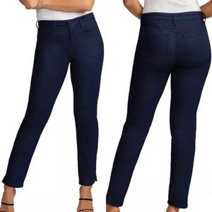 NYDJ Dark Wash Slim Straight Leg Crop Jeans